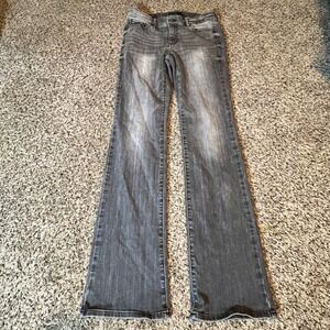 White House Black Market Womens Mid Rise Bootcut Jeans Grey Faded Size 4 Stretch